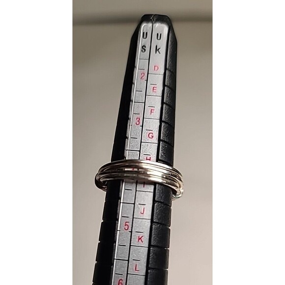 NEW Handmade Wire Wrapped Ring Silvertone Statement Blue Beaded  Size 4 - Picture 6 of 6